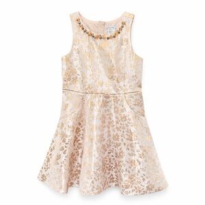 Elegant Rose Gold Floral Kids Dress